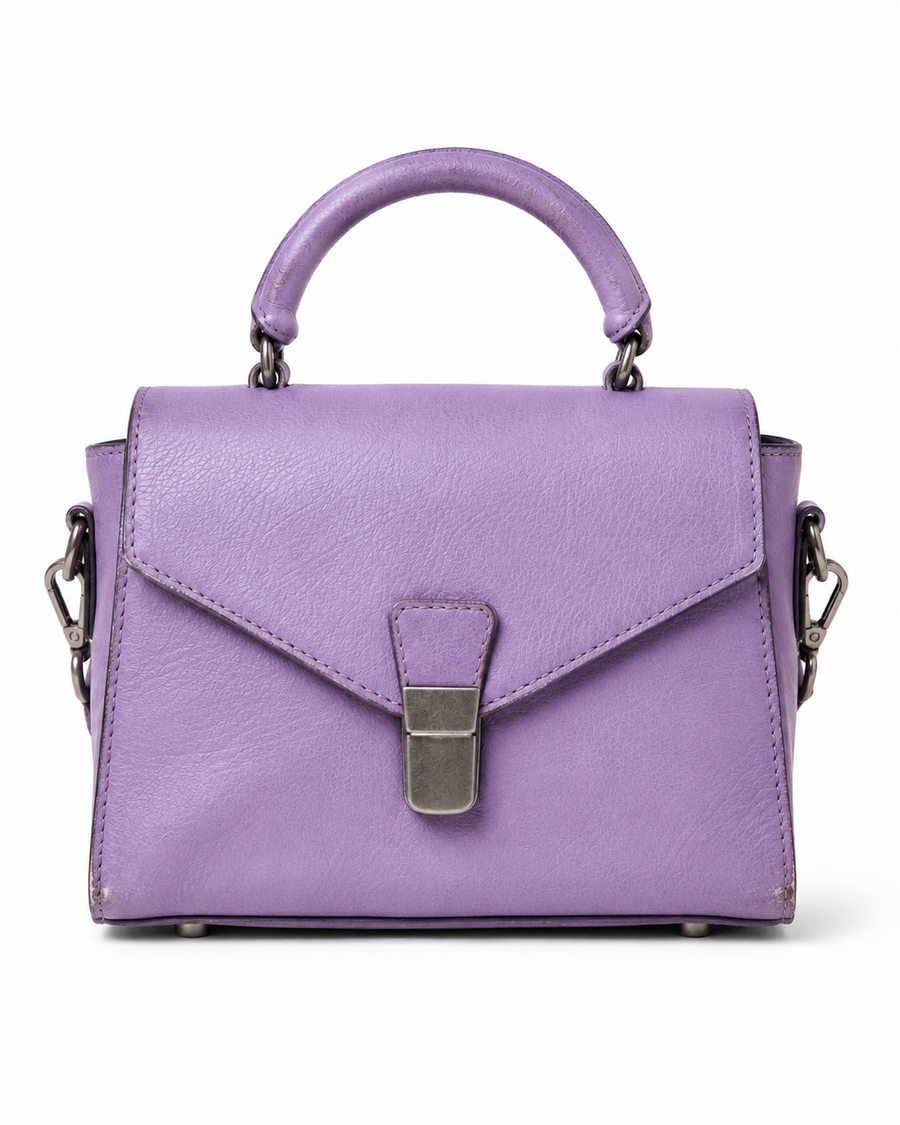 Pre-Owned Lavender Structured Top Handle Bag