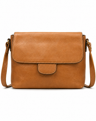 Pre-Owned Tan Flap Crossbody Bag