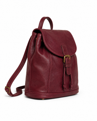 Pre-Owned Burgundy Flap Backpack