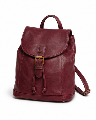 Pre-Owned Burgundy Flap Backpack