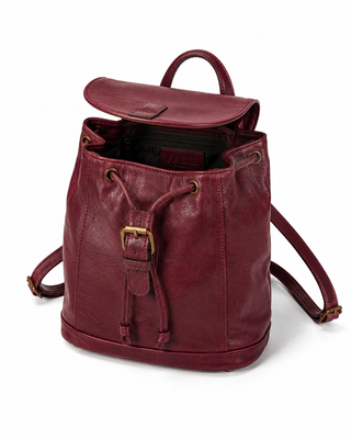 Pre-Owned Burgundy Flap Backpack