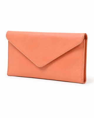 Pre-Owned Peach Envelope Clutch Bag