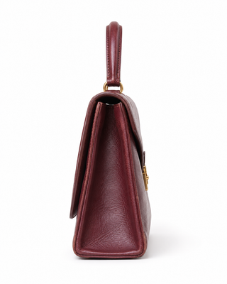 Pre-Owned Burgundy Structured Top Handle Bag - side view