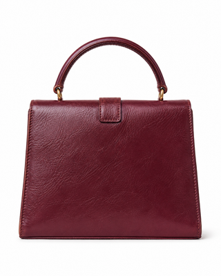 Pre-Owned Burgundy Structured Top Handle Bag - back view