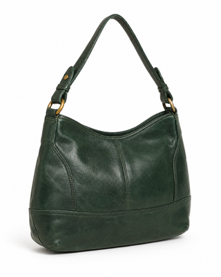 Pre-Owned Forest Green Curved Shoulder Bag - left angle view