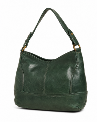 Pre-Owned Forest Green Curved Shoulder Bag - side view
