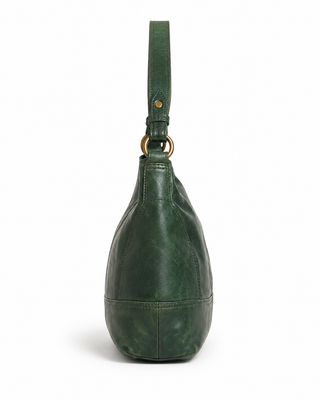 Pre-Owned Forest Green Curved Shoulder Bag - back view
