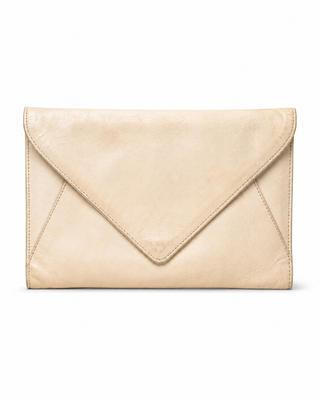 Pre-Owned Ivory Envelope Clutch Bag - front view