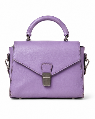 Pre-Owned Lavender Structured Top Handle Bag - right angle view