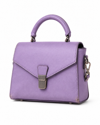 Pre-Owned Lavender Structured Top Handle Bag - front view
