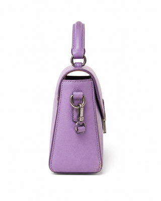 Pre-Owned Lavender Structured Top Handle Bag - back view