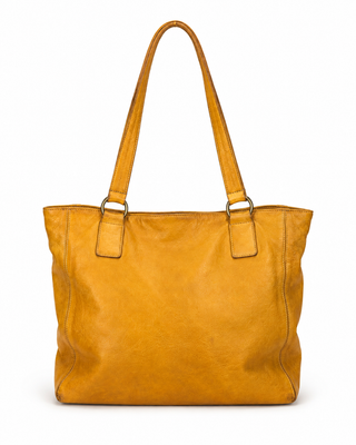 Pre-Owned Mustard Large Shoulder Tote Bag - front view