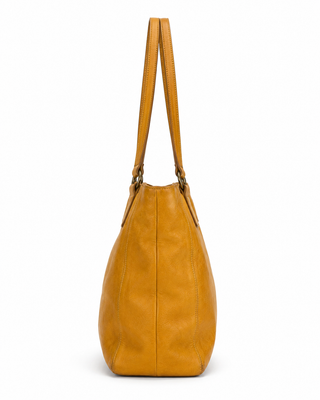 Pre-Owned Mustard Large Shoulder Tote Bag - side view