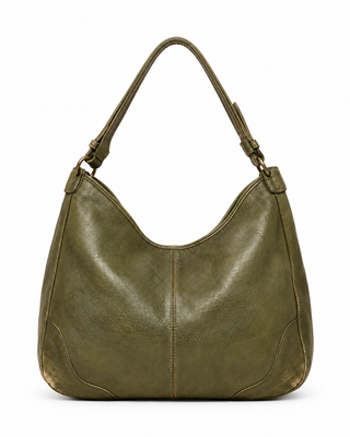 Pre-Owned Olive Slouchy Hobo Shoulder Bag - side view