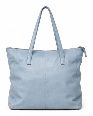 Pre-Owned Powder Blue Zip-Top Tote Bag - front view