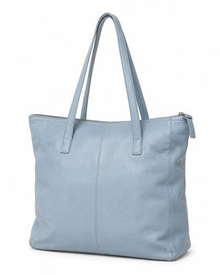 Pre-Owned Powder Blue Zip-Top Tote Bag - left angle view