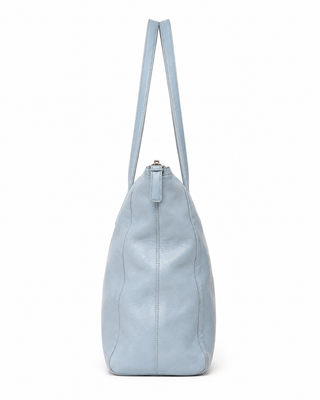 Pre-Owned Powder Blue Zip-Top Tote Bag - back view