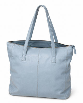 Pre-Owned Powder Blue Zip-Top Tote Bag - right angle view